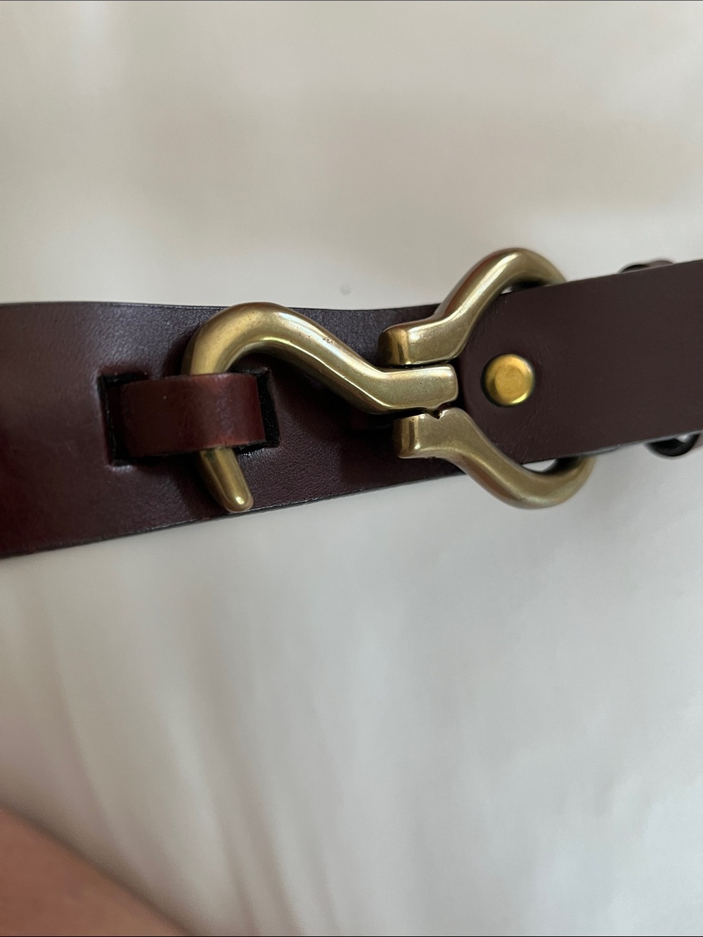 Orvis brown leather brass hoof pick belt western equestrian hand crafted 34” - Picture 2 of 16